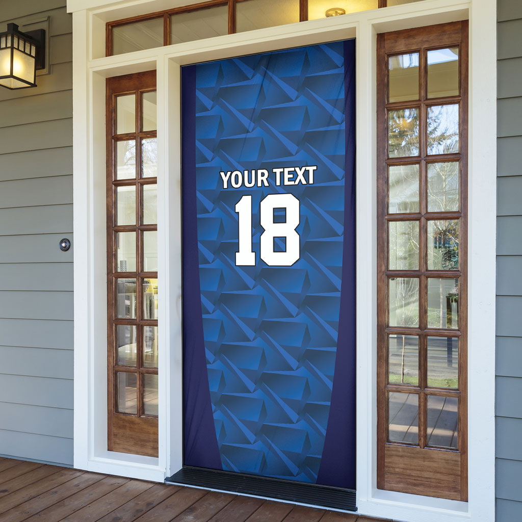 Custom Cape Verde Football 2026 Door Cover Atlantic Blue Sharks Heritage