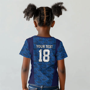 Custom Cape Verde Football 2026 Kid T shirt Atlantic Blue Sharks Heritage