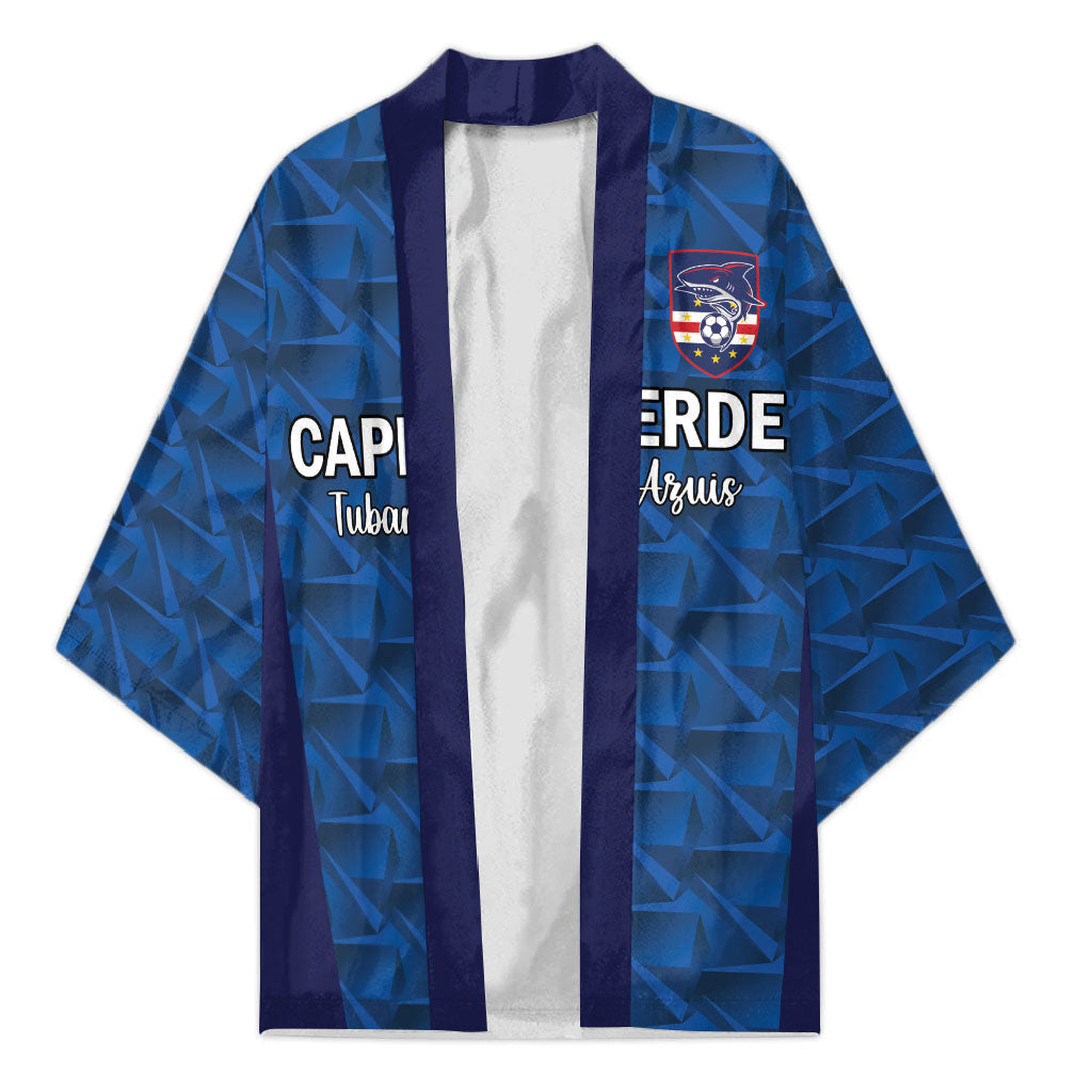 Custom Cape Verde Football 2026 Kimono Atlantic Blue Sharks Heritage