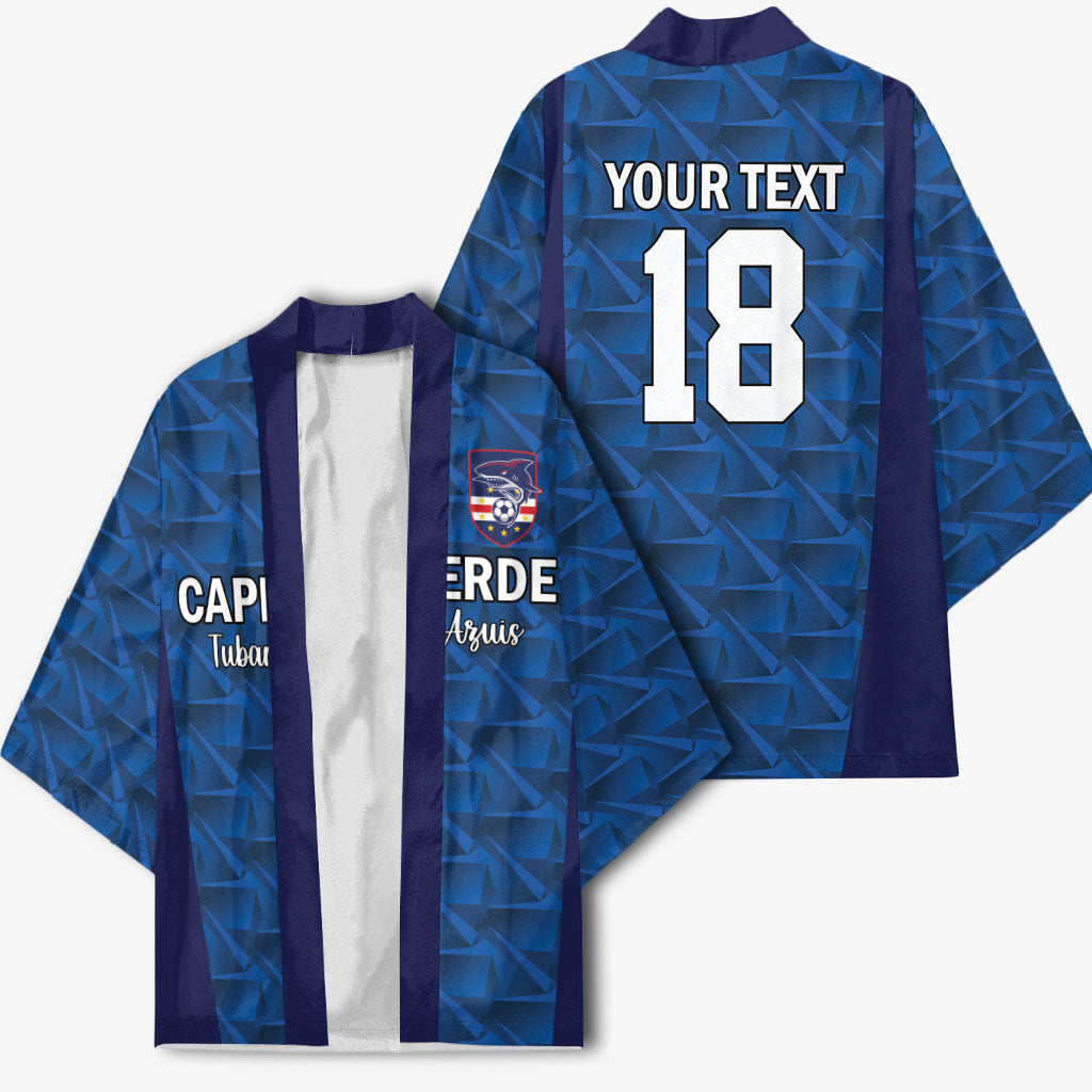 Custom Cape Verde Football 2026 Kimono Atlantic Blue Sharks Heritage
