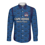 Custom Cape Verde Football 2026 Long Sleeve Button Shirt Atlantic Blue Sharks Heritage