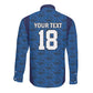 Custom Cape Verde Football 2026 Long Sleeve Button Shirt Atlantic Blue Sharks Heritage