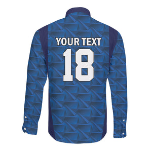 Custom Cape Verde Football 2026 Long Sleeve Button Shirt Atlantic Blue Sharks Heritage