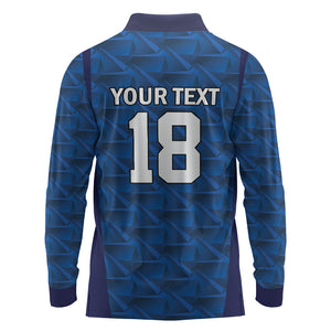 Custom Cape Verde Football 2026 Long Sleeve Polo Shirt Atlantic Blue Sharks Heritage