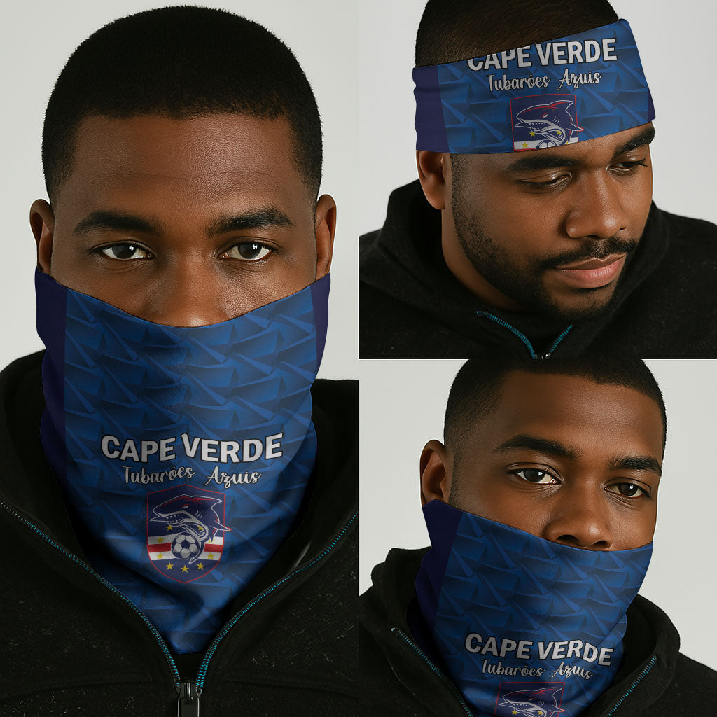 Cape Verde Football 2026 Neck Gaiter Atlantic Blue Sharks Heritage