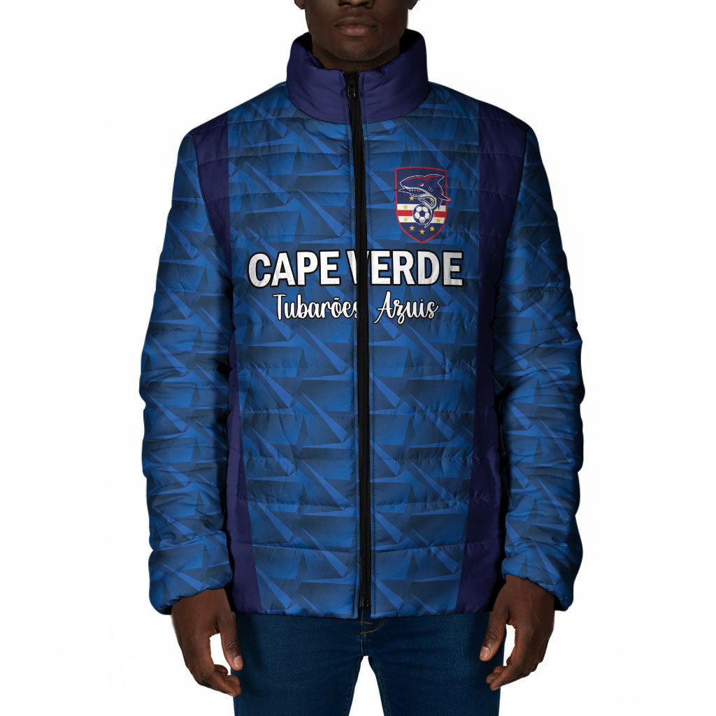 Custom Cape Verde Football 2026 Padded Jacket Atlantic Blue Sharks Heritage
