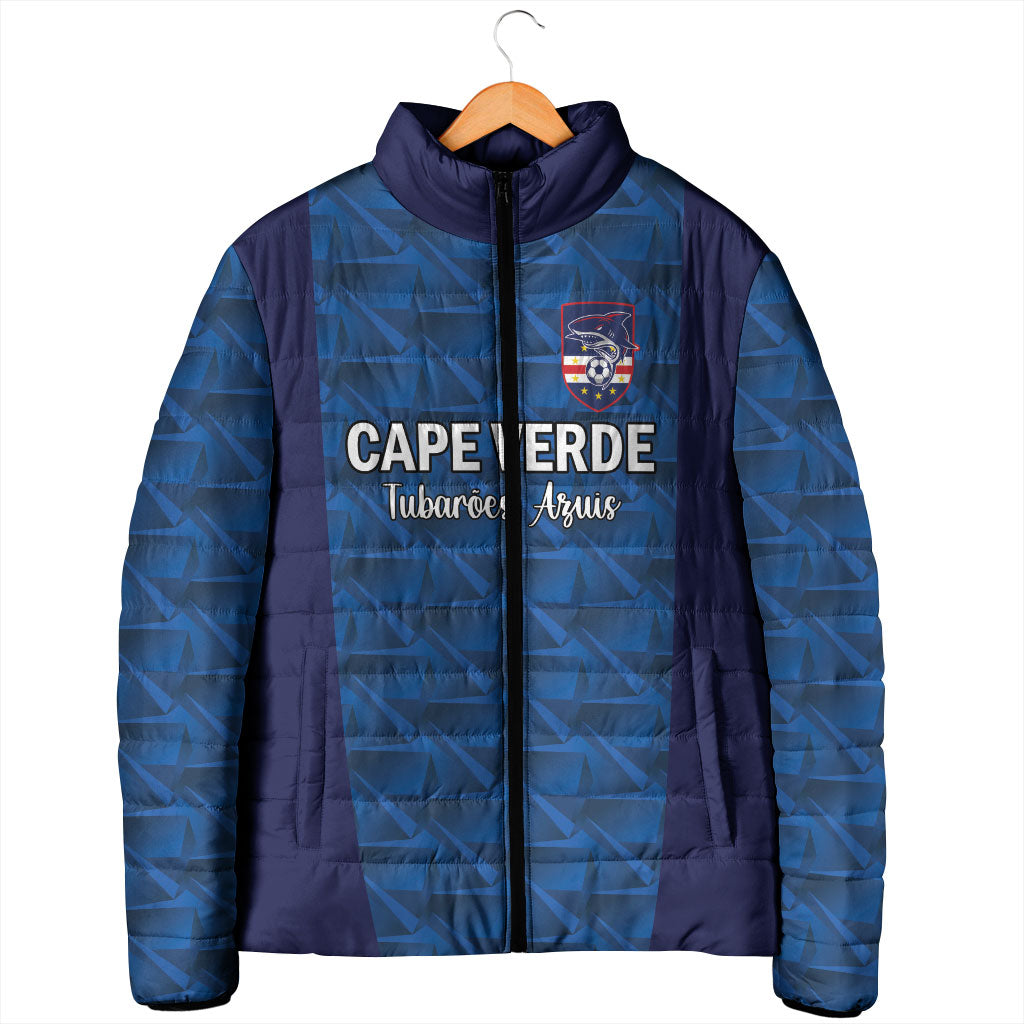 Custom Cape Verde Football 2026 Padded Jacket Atlantic Blue Sharks Heritage