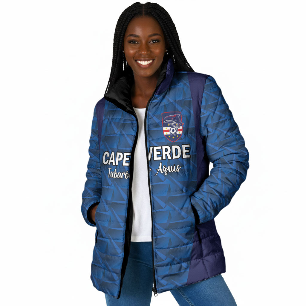 Custom Cape Verde Football 2026 Padded Jacket Atlantic Blue Sharks Heritage