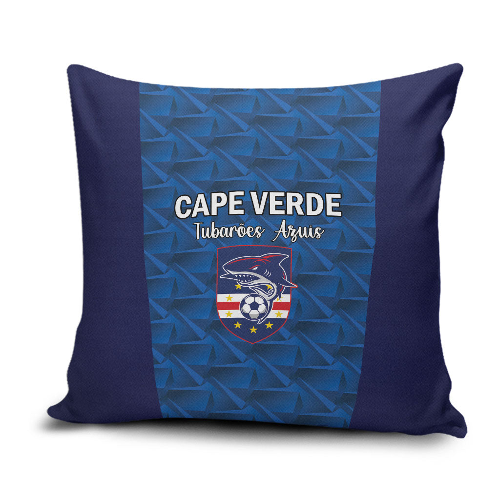 Cape Verde Football 2026 Pillow Cover Atlantic Blue Sharks Heritage