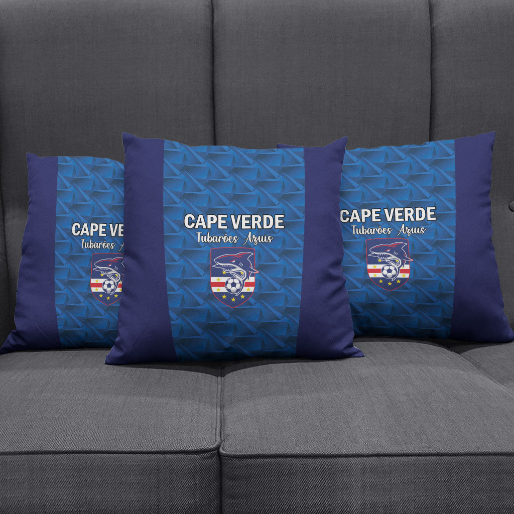 Cape Verde Football 2026 Pillow Cover Atlantic Blue Sharks Heritage