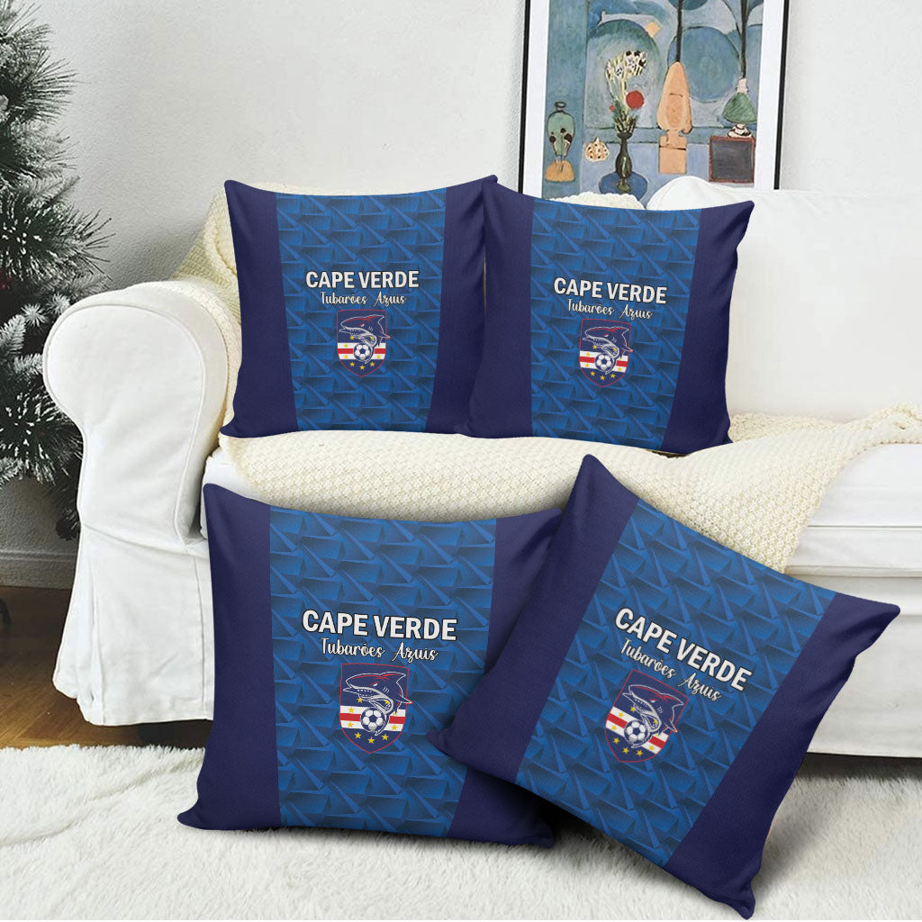 Cape Verde Football 2026 Pillow Cover Atlantic Blue Sharks Heritage
