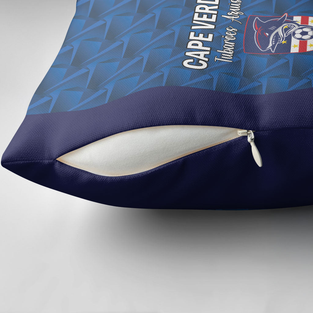 Cape Verde Football 2026 Pillow Cover Atlantic Blue Sharks Heritage