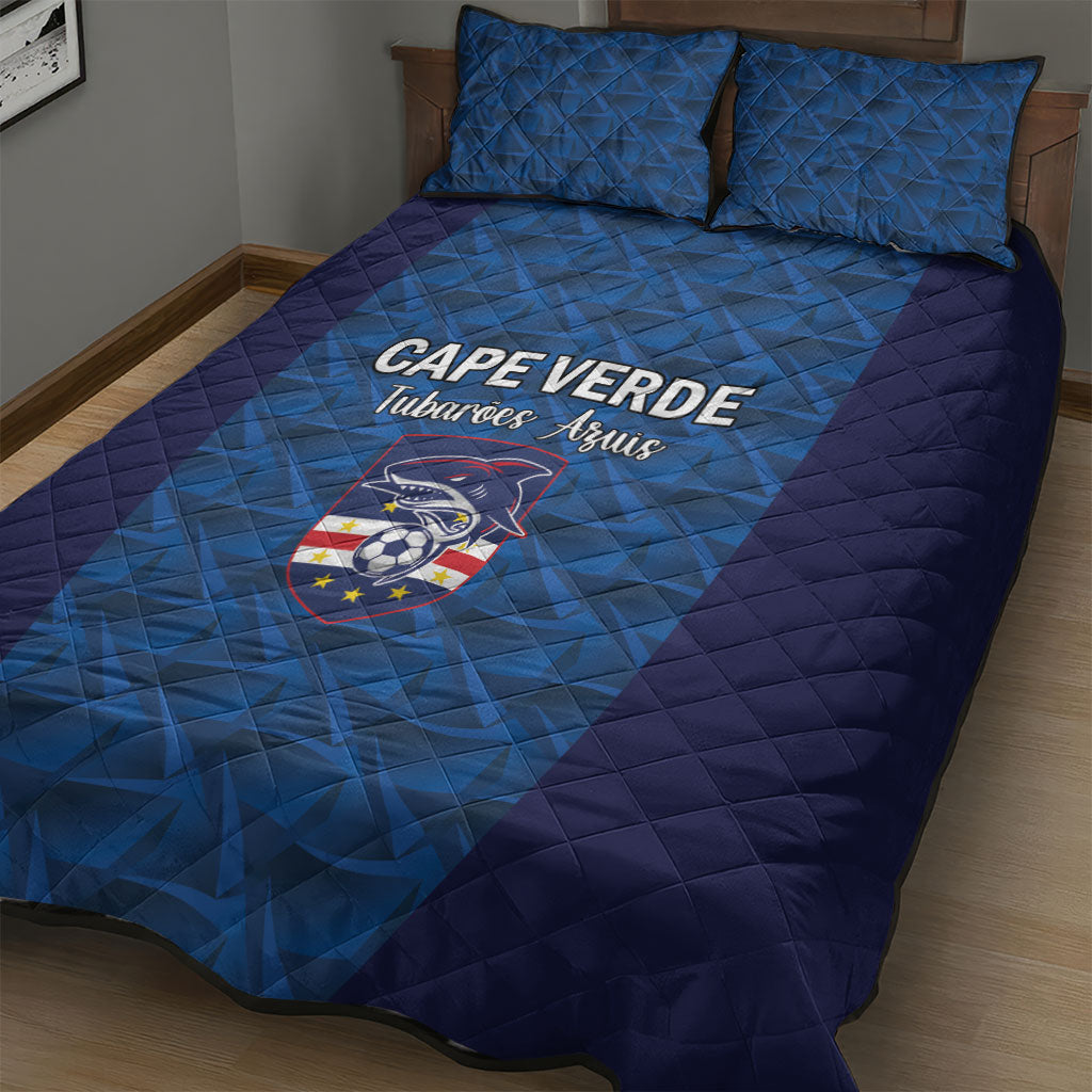 Cape Verde Football 2026 Quilt Bed Set Atlantic Blue Sharks Heritage
