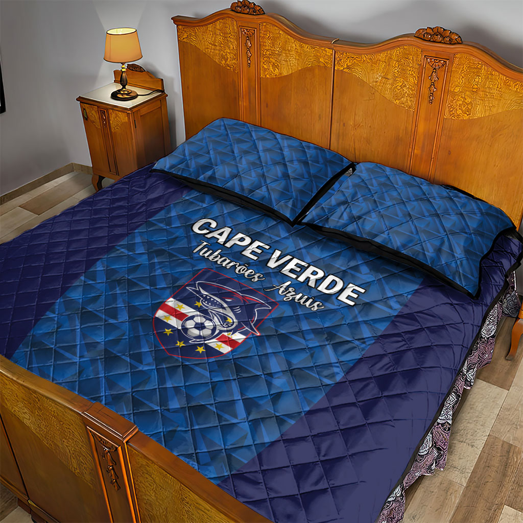 Cape Verde Football 2026 Quilt Bed Set Atlantic Blue Sharks Heritage