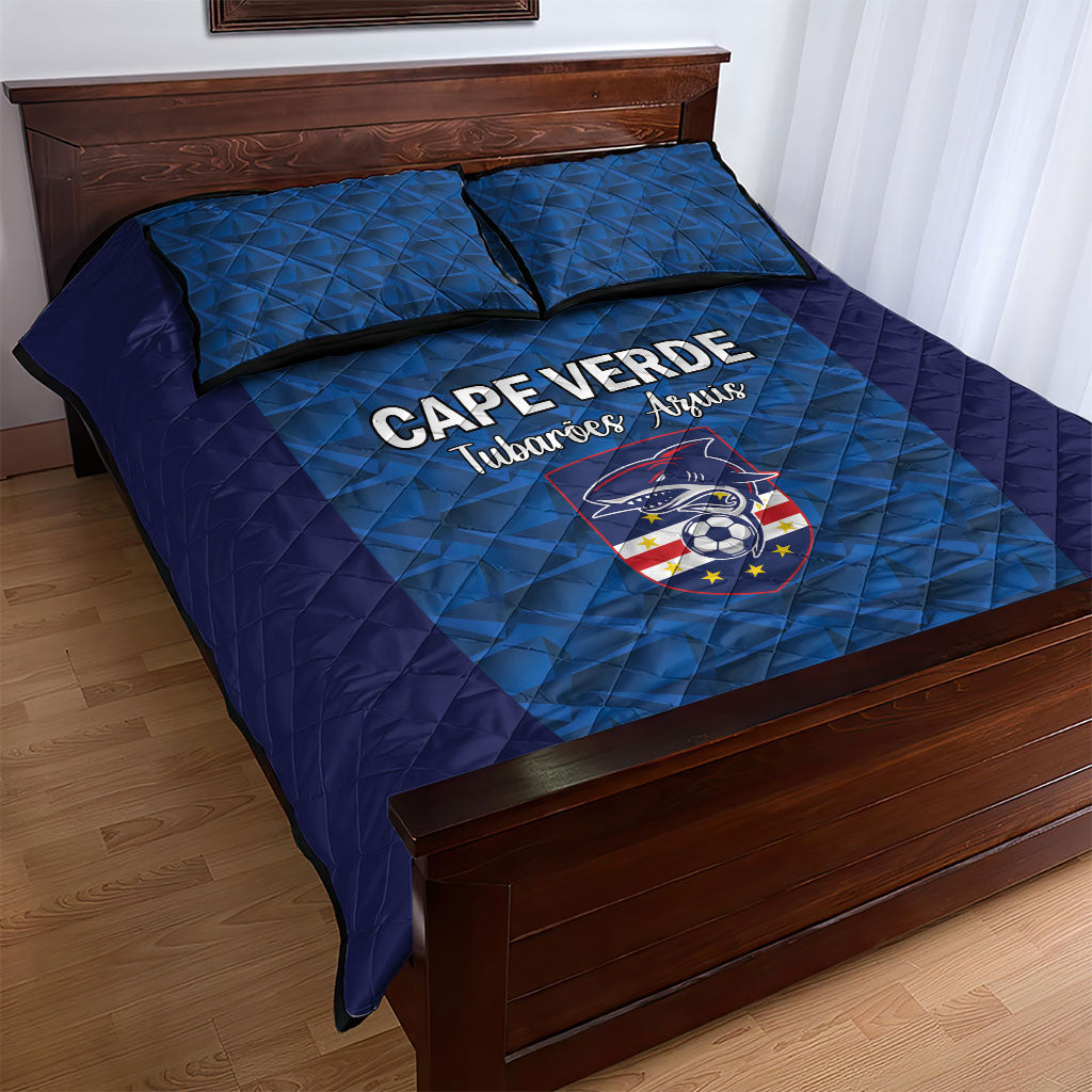 Cape Verde Football 2026 Quilt Bed Set Atlantic Blue Sharks Heritage