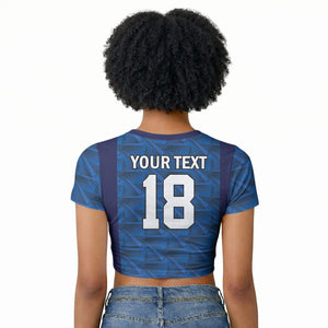 Custom Cape Verde Football 2026 Raglan Cropped T shirt Atlantic Blue Sharks Heritage