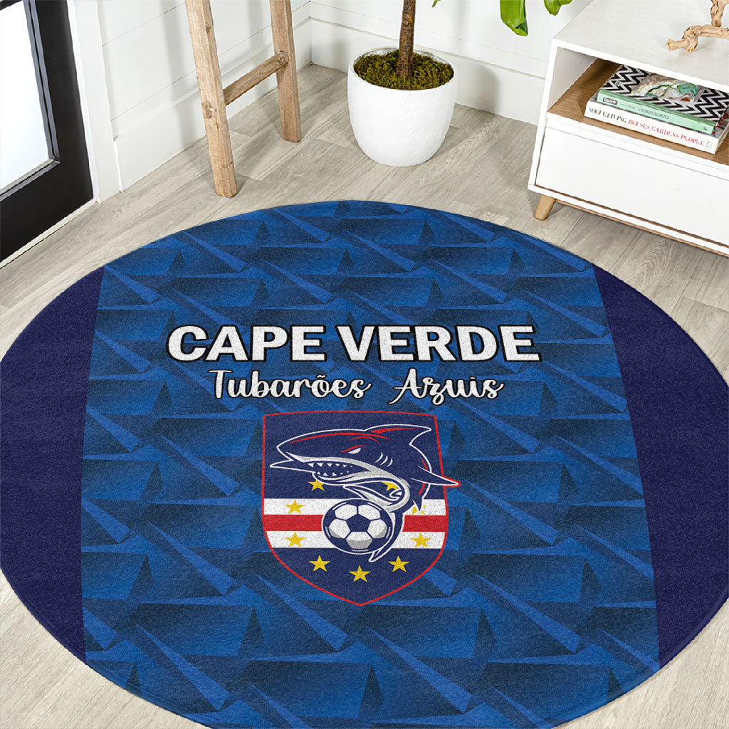Cape Verde Football 2026 Round Carpet Atlantic Blue Sharks Heritage