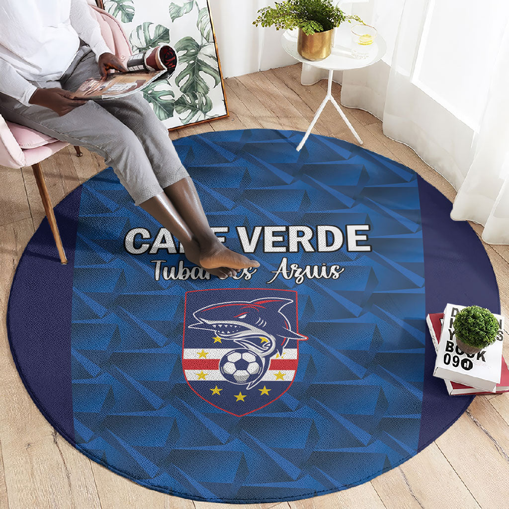 Cape Verde Football 2026 Round Carpet Atlantic Blue Sharks Heritage