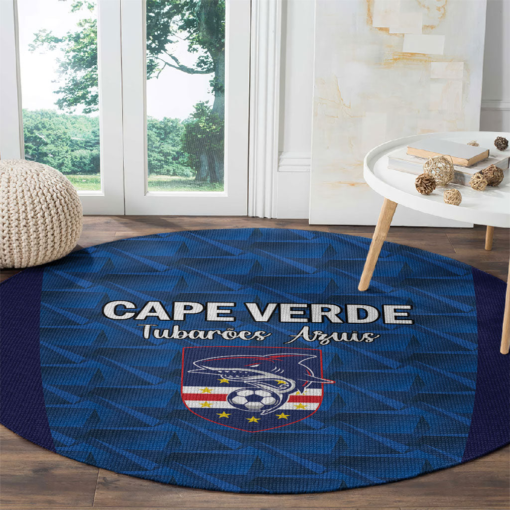 Cape Verde Football 2026 Round Carpet Atlantic Blue Sharks Heritage