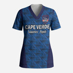 Custom Cape Verde Football 2026 Scrub Top Atlantic Blue Sharks Heritage