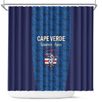 Cape Verde Football 2026 Shower Curtain Atlantic Blue Sharks Heritage