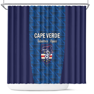 Cape Verde Football 2026 Shower Curtain Atlantic Blue Sharks Heritage