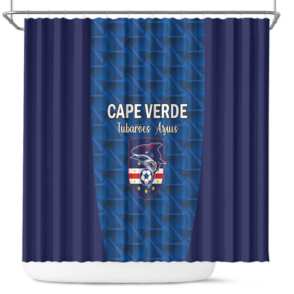 Cape Verde Football 2026 Shower Curtain Atlantic Blue Sharks Heritage
