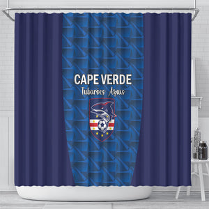 Cape Verde Football 2026 Shower Curtain Atlantic Blue Sharks Heritage