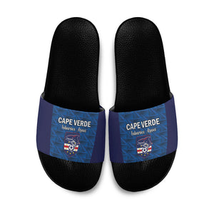 Cape Verde Football 2026 Slide Sandals Atlantic Blue Sharks Heritage