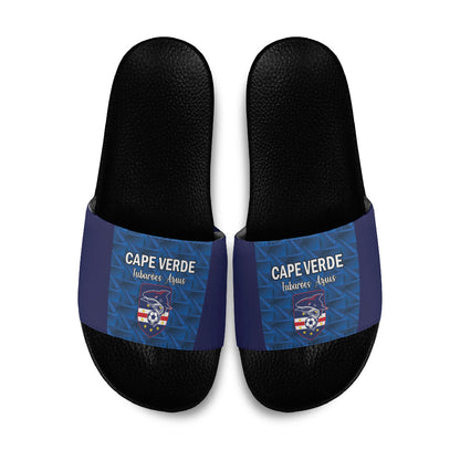Cape Verde Football 2026 Slide Sandals Atlantic Blue Sharks Heritage