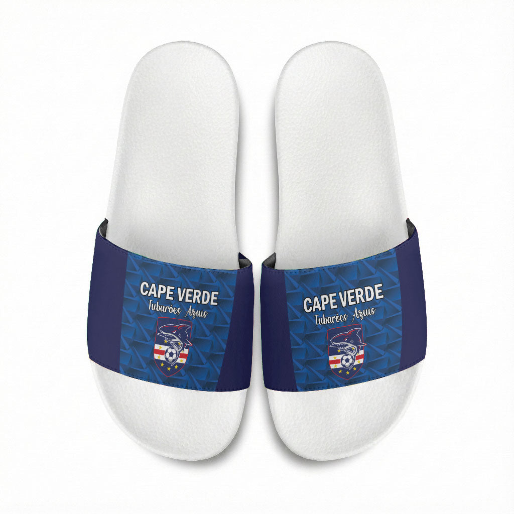 Cape Verde Football 2026 Slide Sandals Atlantic Blue Sharks Heritage