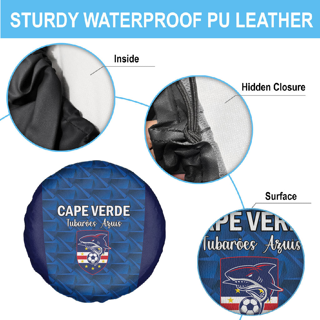 Cape Verde Football 2026 Spare Tire Cover Atlantic Blue Sharks Heritage