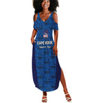 Custom Cape Verde Football 2026 Summer Maxi Dress Atlantic Blue Sharks Heritage