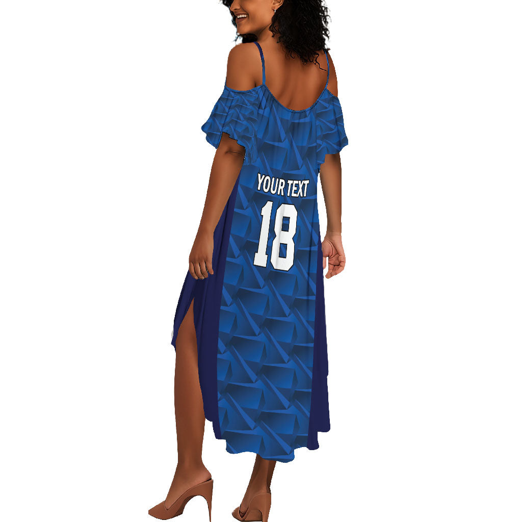 Custom Cape Verde Football 2026 Summer Maxi Dress Atlantic Blue Sharks Heritage