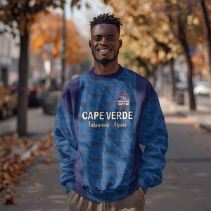 Custom Cape Verde Football 2026 Sweatshirt Atlantic Blue Sharks Heritage
