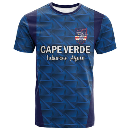 Custom Cape Verde Football 2026 T shirt Atlantic Blue Sharks Heritage