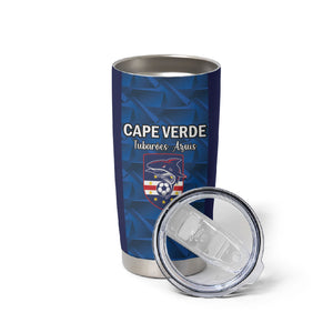 Custom Cape Verde Football 2026 Tumbler Cup Atlantic Blue Sharks Heritage