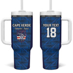 Custom Cape Verde Football 2026 Tumbler With Handle Atlantic Blue Sharks Heritage
