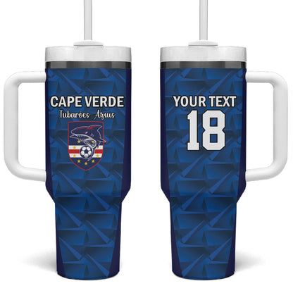 Custom Cape Verde Football 2026 Tumbler With Handle Atlantic Blue Sharks Heritage