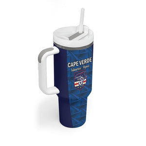 Custom Cape Verde Football 2026 Tumbler With Handle Atlantic Blue Sharks Heritage