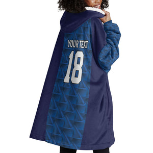 Custom Cape Verde Football 2026 Wearable Blanket Hoodie Atlantic Blue Sharks Heritage
