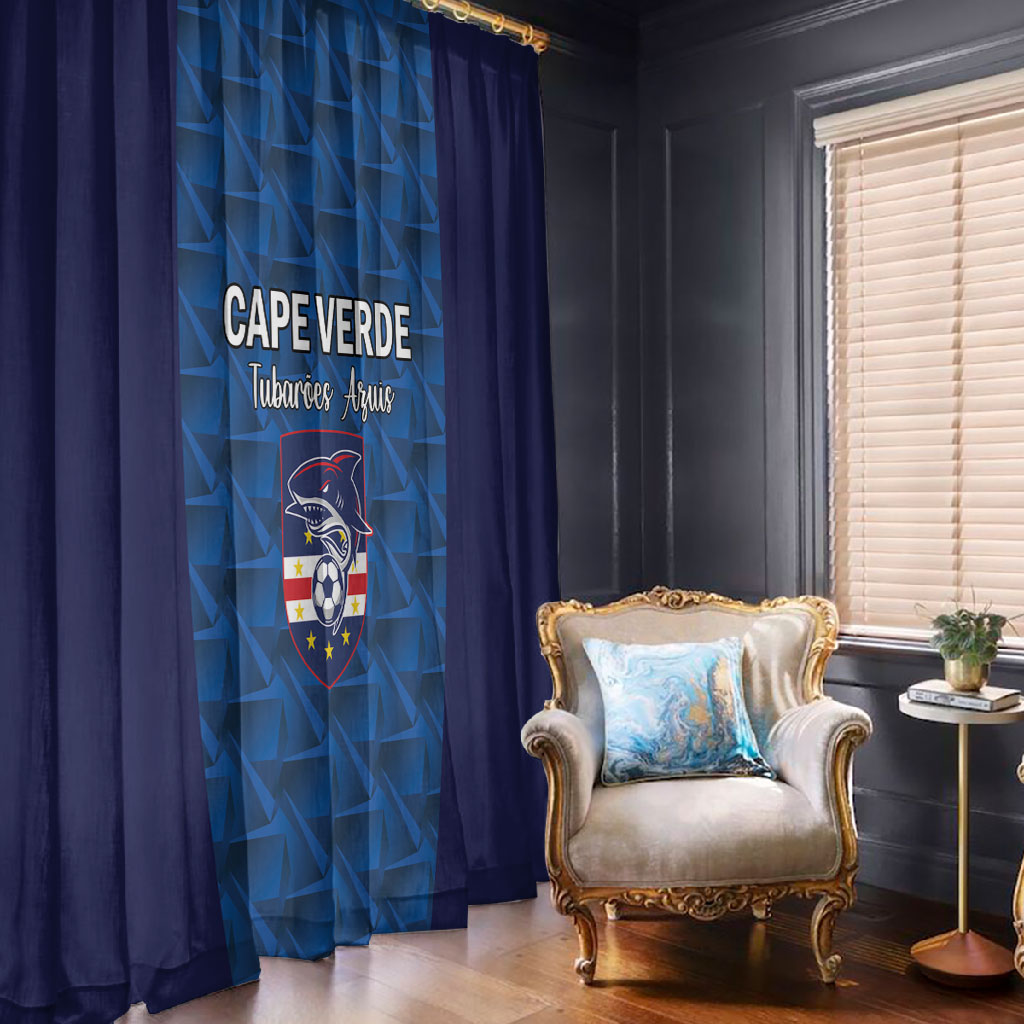 Cape Verde Football 2026 Window Curtain Atlantic Blue Sharks Heritage