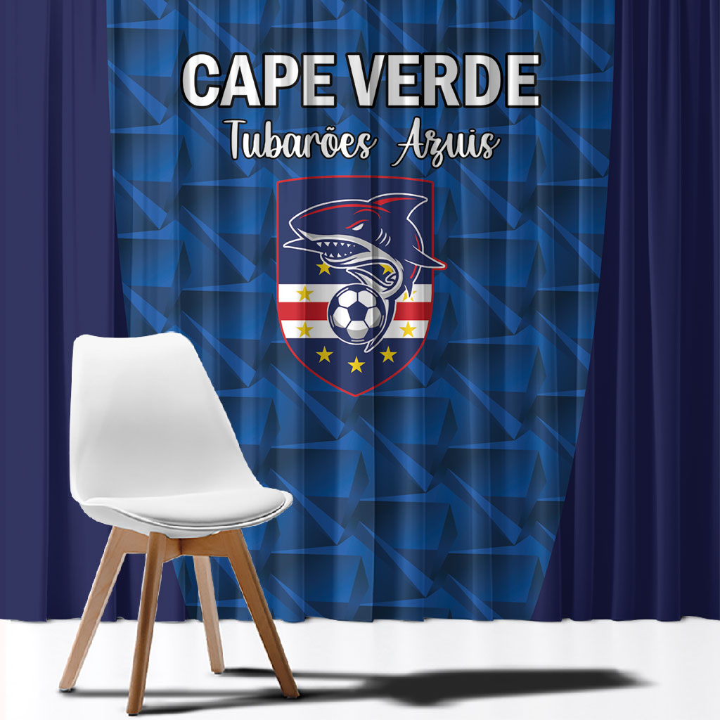 Cape Verde Football 2026 Window Curtain Atlantic Blue Sharks Heritage