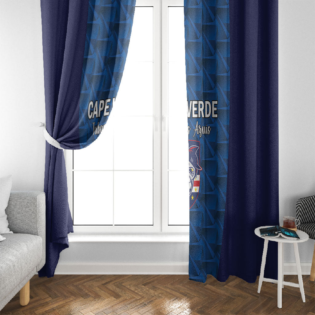 Cape Verde Football 2026 Window Curtain Atlantic Blue Sharks Heritage