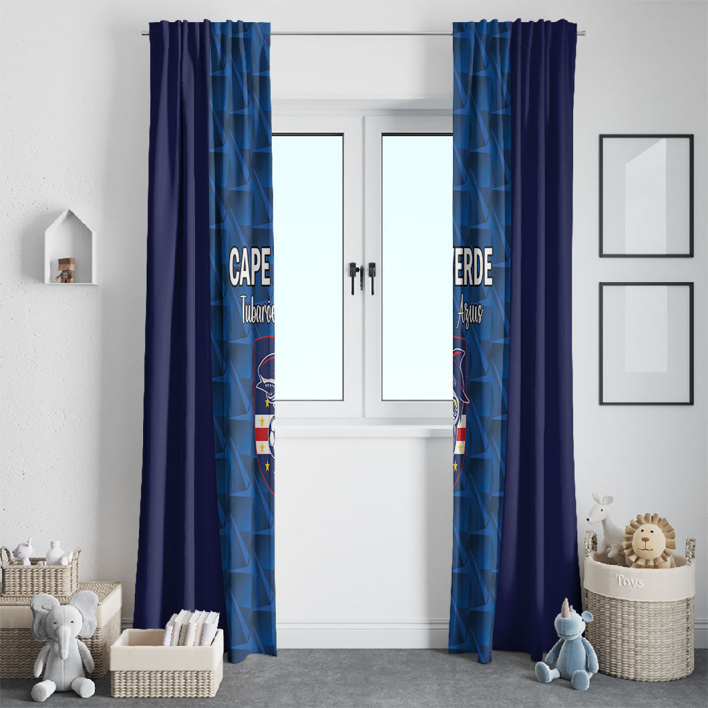 Cape Verde Football 2026 Window Curtain Atlantic Blue Sharks Heritage