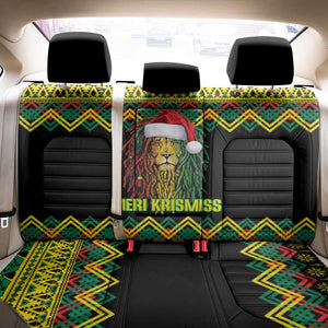 Black Jamaican Christmas Back Car Seat Cover Reggae Lion With Kente Pattern