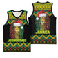 Black Jamaican Christmas Basketball Jersey Reggae Lion With Kente Pattern LT18