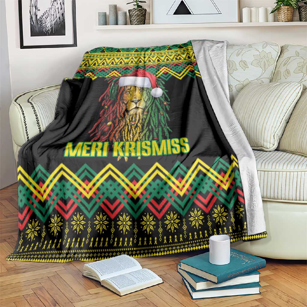 Black Jamaican Christmas Blanket Reggae Lion With Kente Pattern