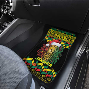 Black Jamaican Christmas Car Mats Reggae Lion With Kente Pattern