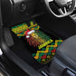 Black Jamaican Christmas Car Mats Reggae Lion With Kente Pattern